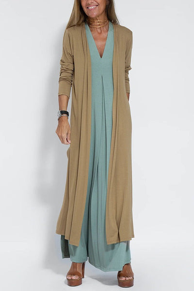 Leila™ | Elegant lang kjole + Gratis matchende cardigan