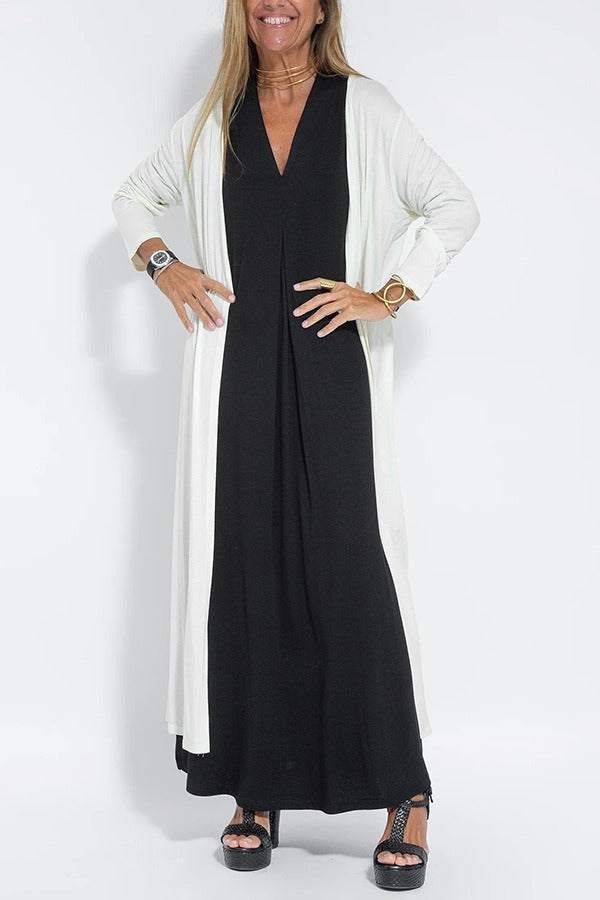 Leila™ | Elegant lang kjole + Gratis matchende cardigan