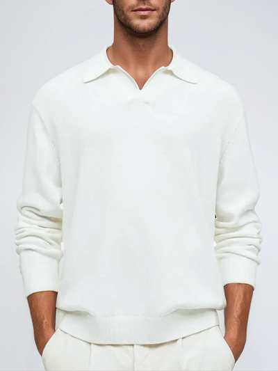 Uld Polo Med Lange Ærmer