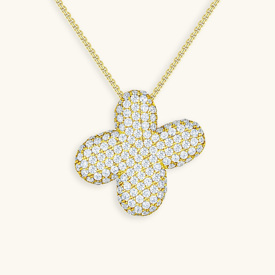 Navnesmykke Bubble med diamant | 18k Guld
