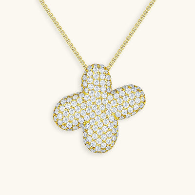 Navnesmykke Bubble med diamant | 18k Guld