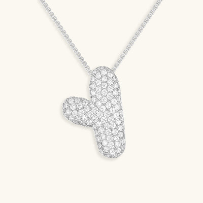 Navnesmykke Bubble med diamant | 18k Guld
