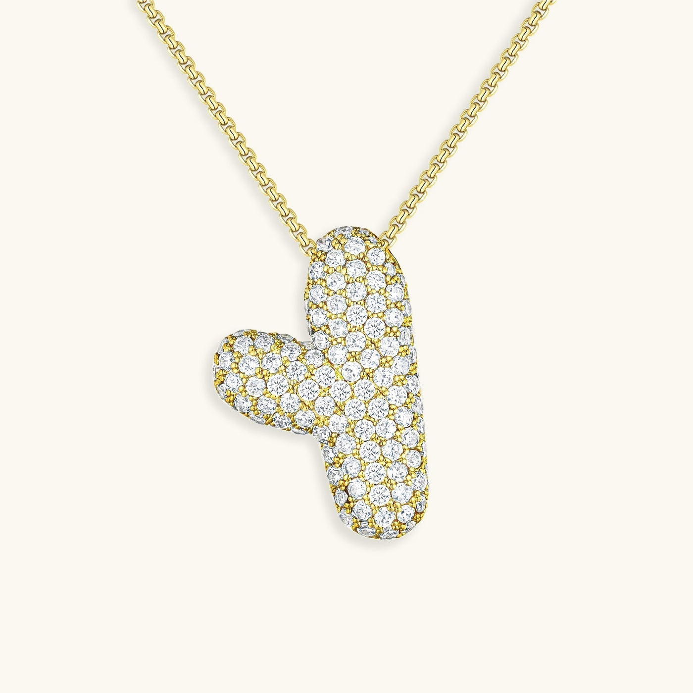 Navnesmykke Bubble med diamant | 18k Guld