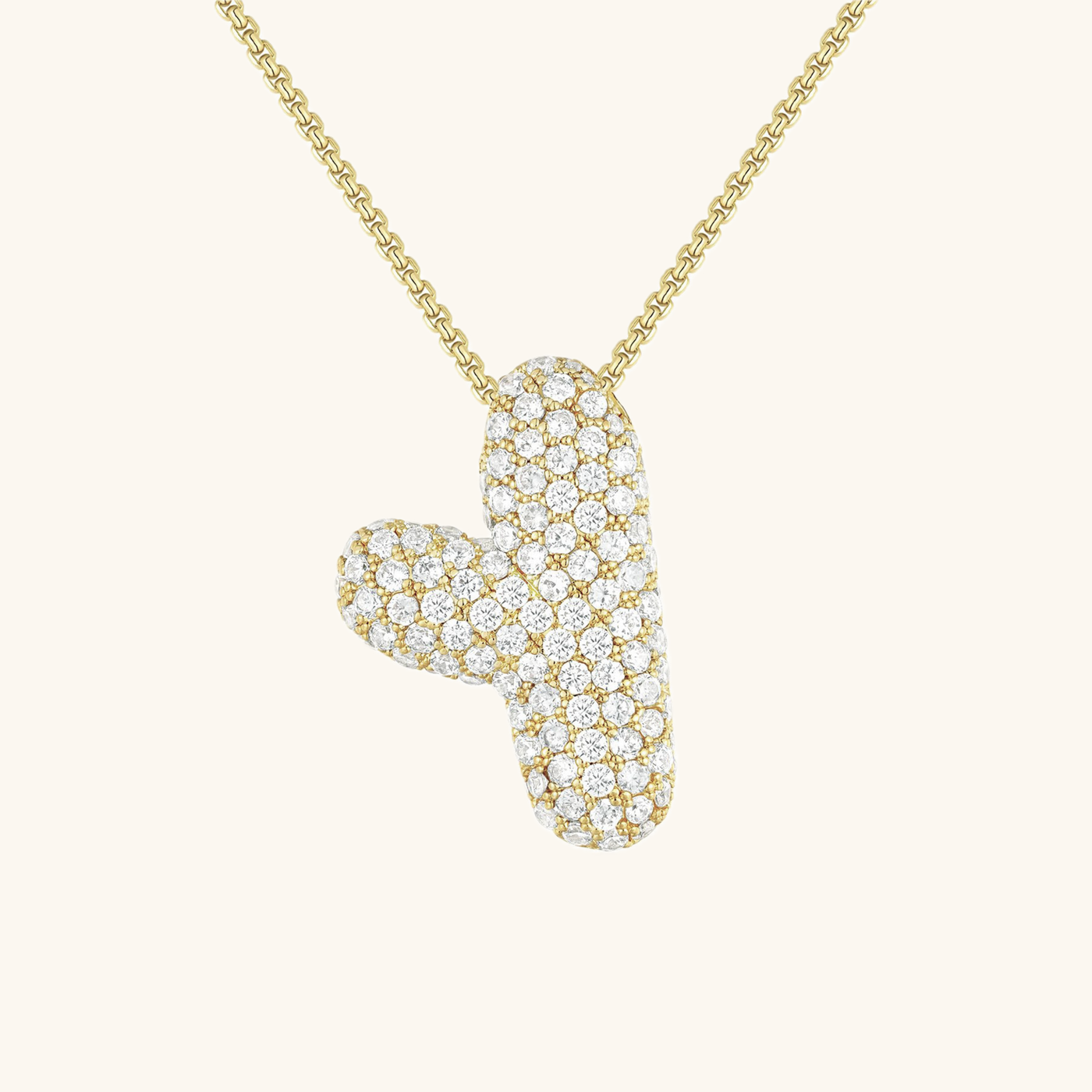 Navnesmykke Bubble med diamant | 18k Guld
