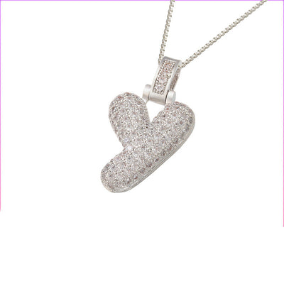 Pave Bubble Halskæde med Initial | 18k Guld