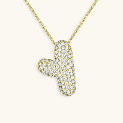 Navnesmykke Bubble med diamant | 18k Guld