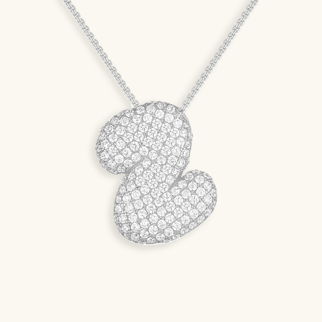 Navnesmykke Bubble med diamant | 18k Guld