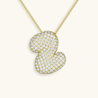 Navnesmykke Bubble med diamant | 18k Guld