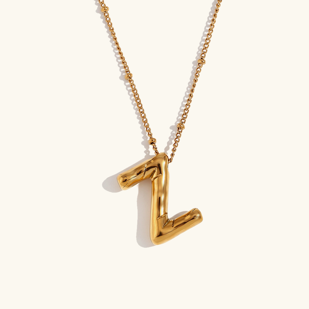Næseørering med initialer i bobleform | Guld 18k