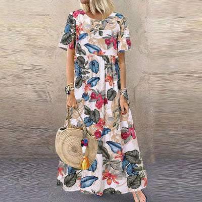 Elegant og Flydende Maxi Kjole Lotte™ med Blomster Charme™ - Olsen & Olsen - DK