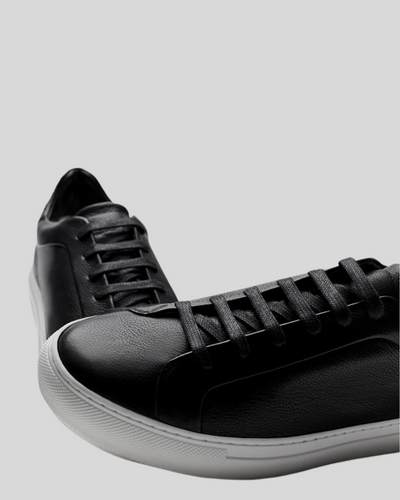 Læder Oxford Sneakers - Sort