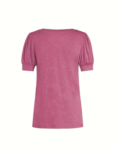Åndbar T-shirt i Bomuld med Petalærmer