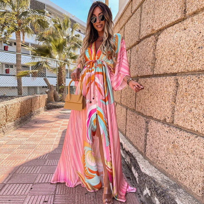 Rosea Stilfuld Farverig Kjole