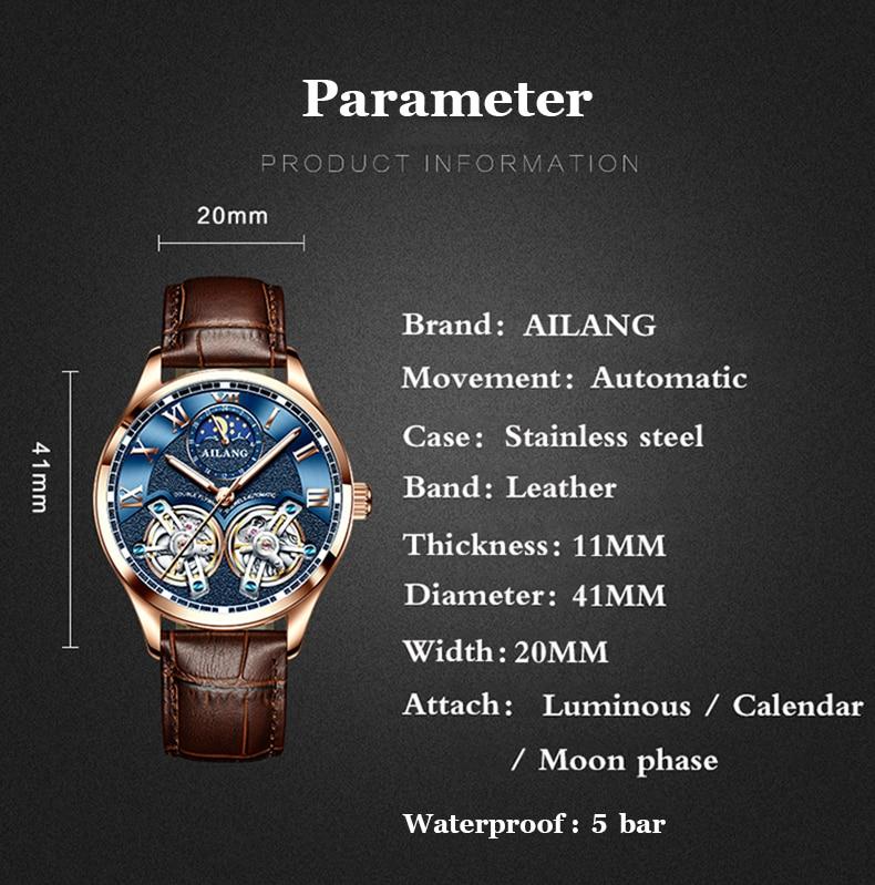 Tourbillon Design Forretnings Mekanisk Ur