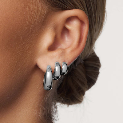 Rue Statement Hoops | Hvidguld 18k