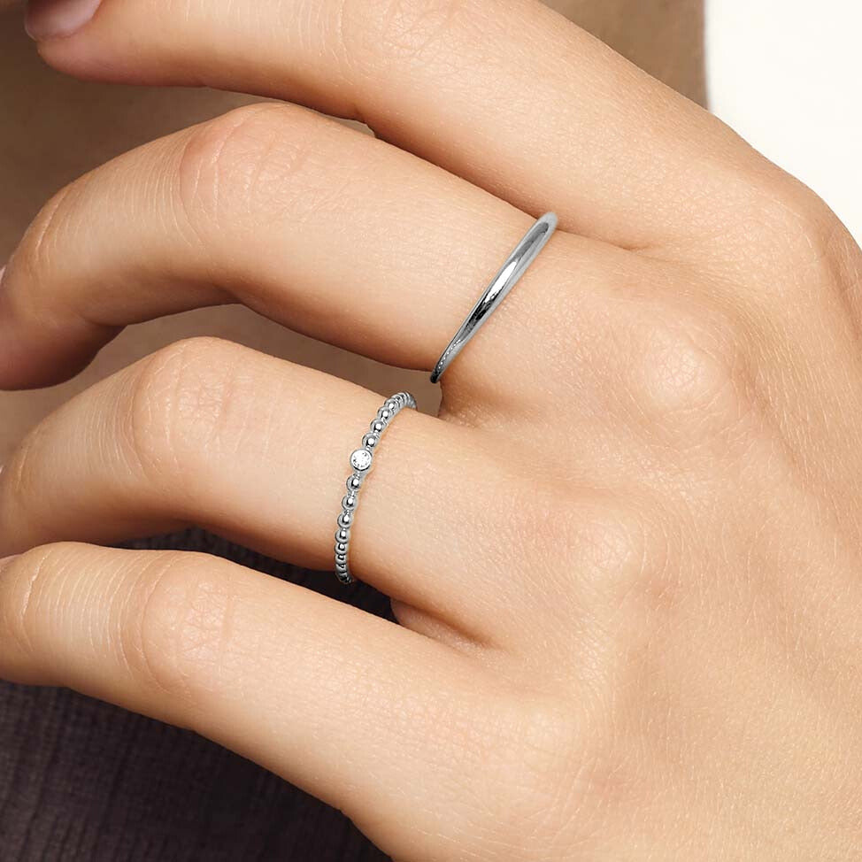 Slim Dome Ring | Hvidguld 14k