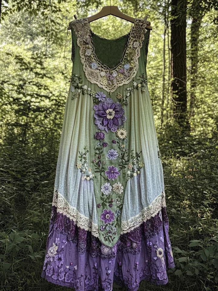 Evabella - Patchwork Art Linned Tank Kjole