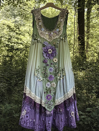 Evabella - Patchwork Art Linned Tank Kjole