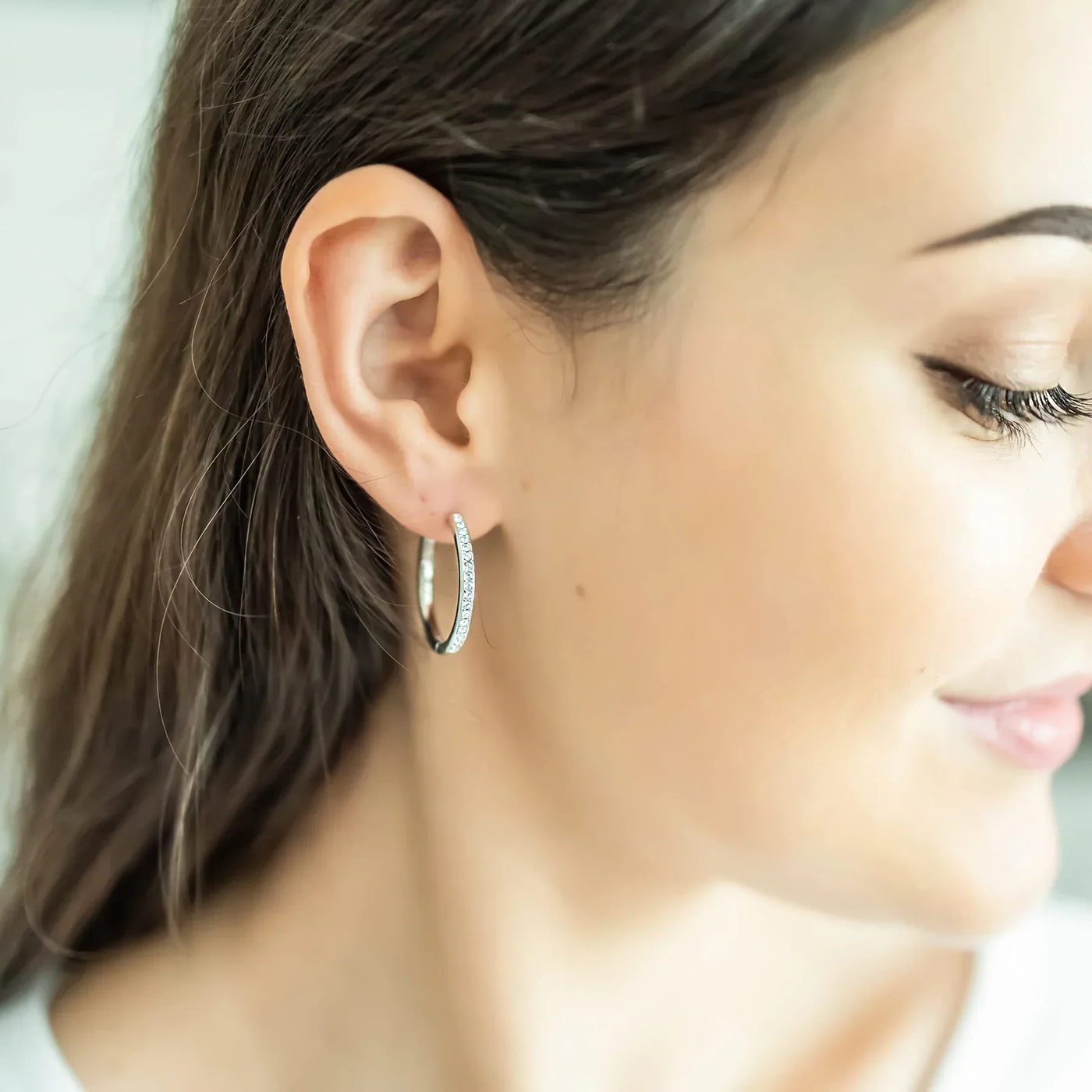 Sorel Pave Øreringe | Hvidguld 14k