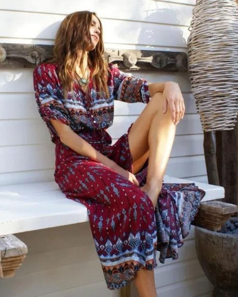 Rosea Bohemian Floral Kjole