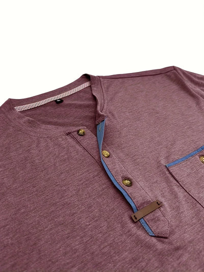 Saxon - Elegant Rund Hals T-shirt Med Lomme