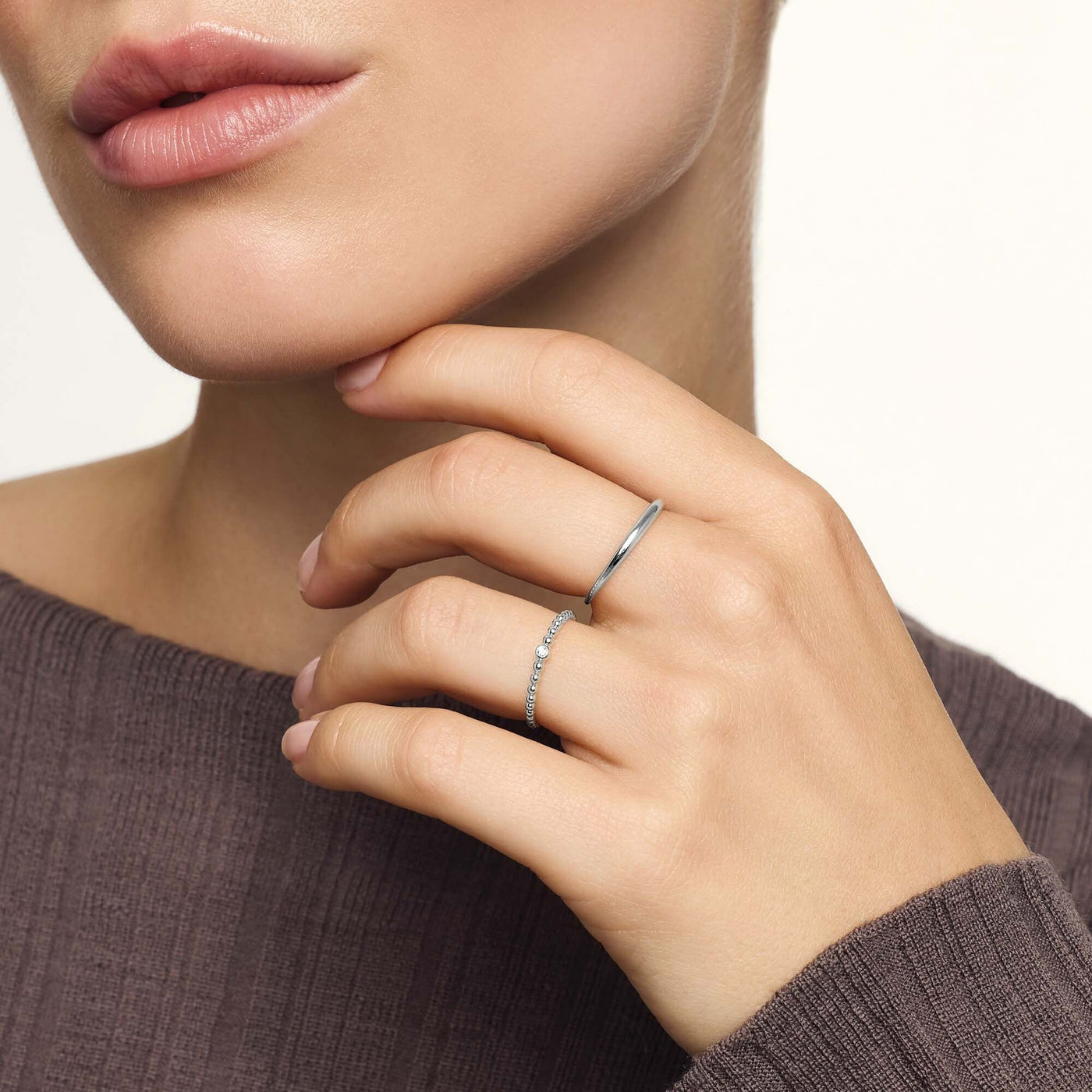 Slim Dome Ring | Hvidguld 14k
