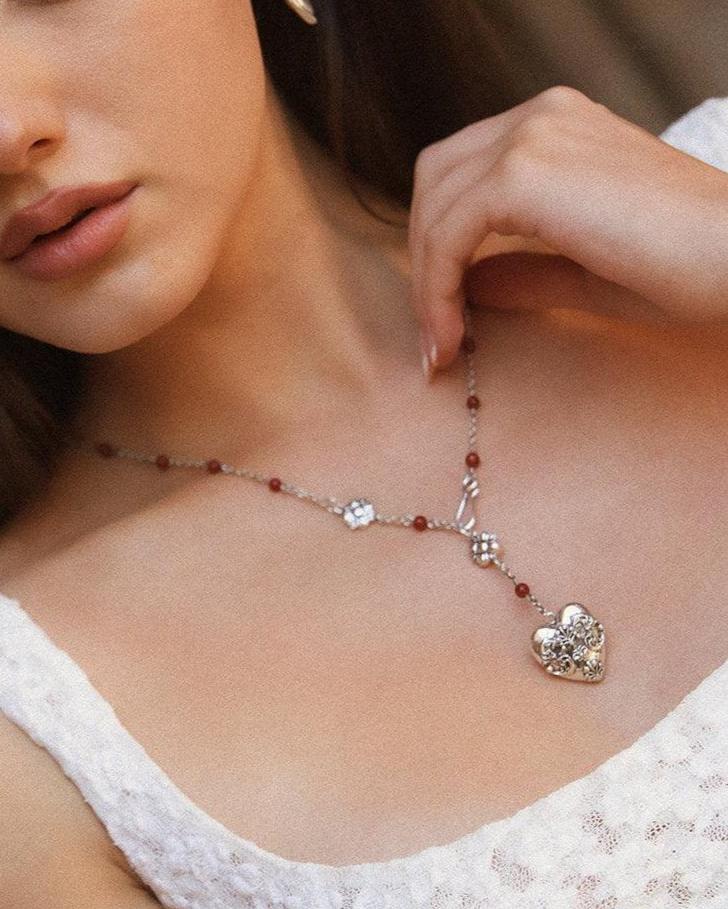 Carnelian Veil Lariat Halskæde