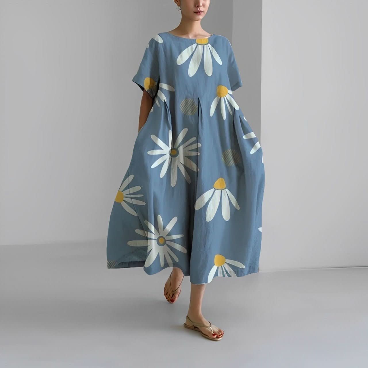 Claire™ | Boheme Kjole med Blomsterprint - DK