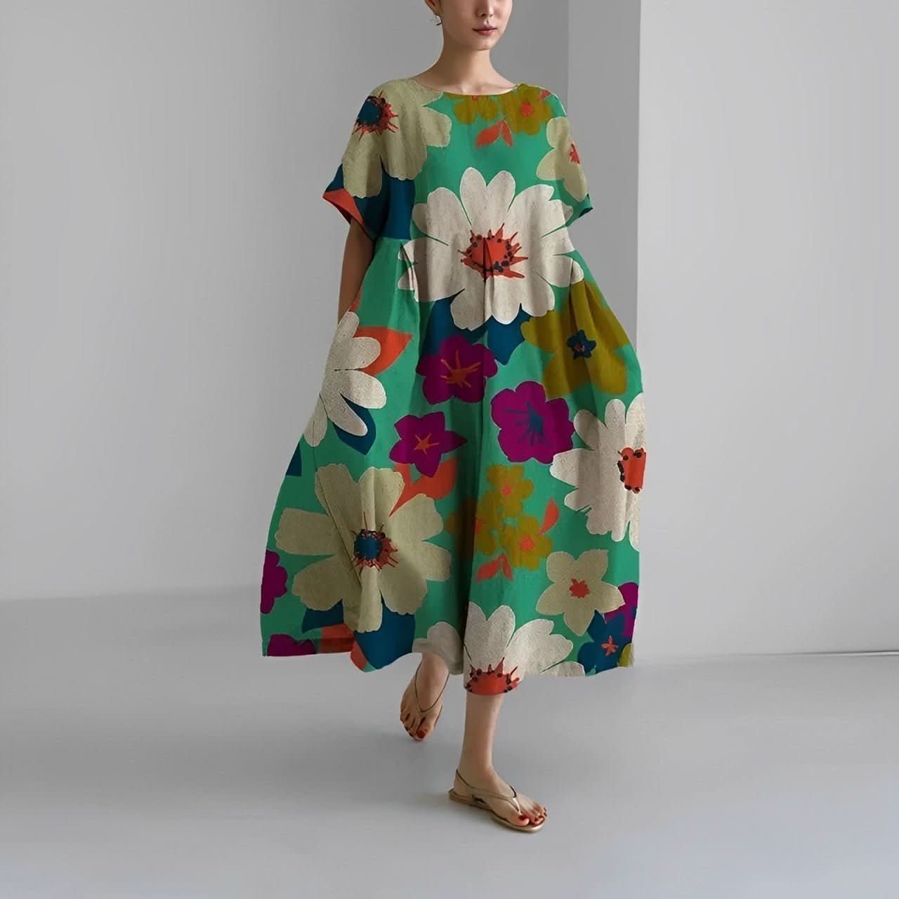 Claire™ | Boheme Kjole med Blomsterprint - DK