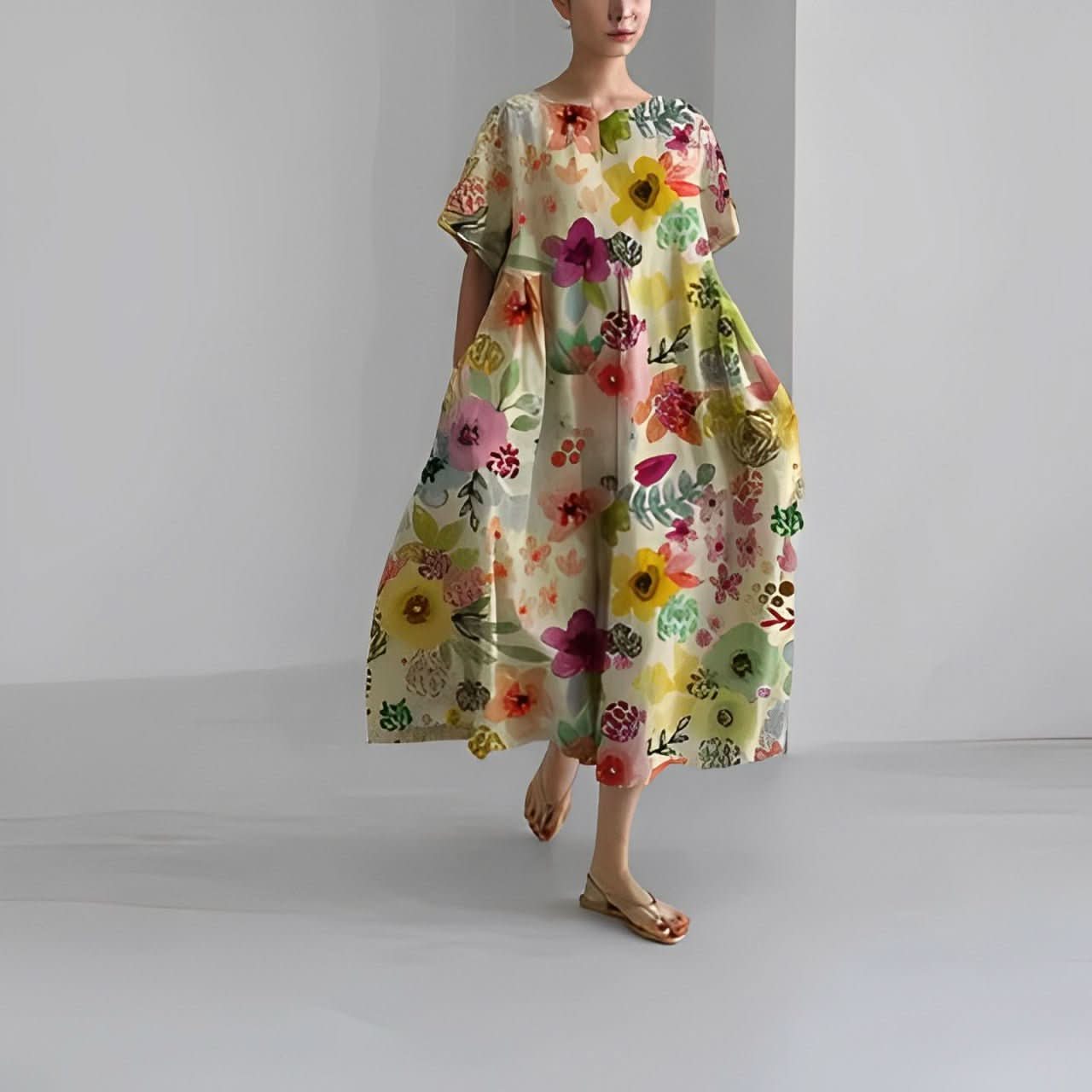 Claire™ | Boheme Kjole med Blomsterprint - DK