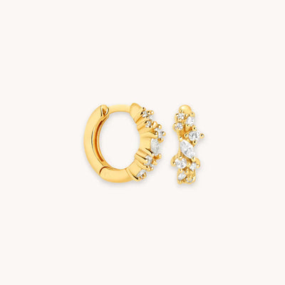 Krystal Klynge Huggies | Hvidguld 18k