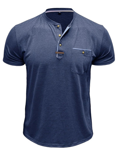 Saxon - Elegant Rund Hals T-shirt Med Lomme