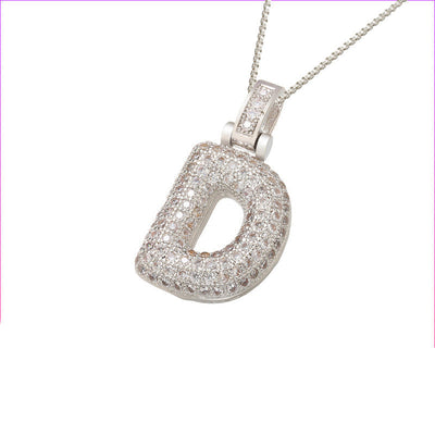 Pave Bubble Halskæde med Initial | 18k Guld