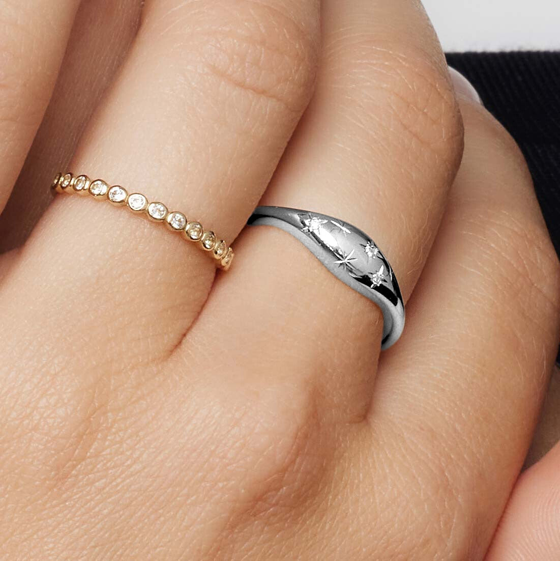 Diamant Kuppelring | Hvidguld 14k