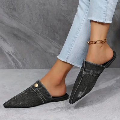 Chik Denim Sandaler med Knapper