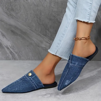 Chik Denim Sandaler med Knapper