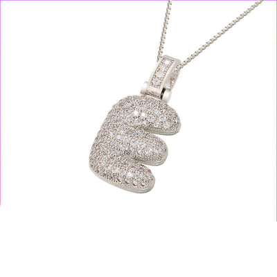 Pave Bubble Halskæde med Initial | 18k Guld