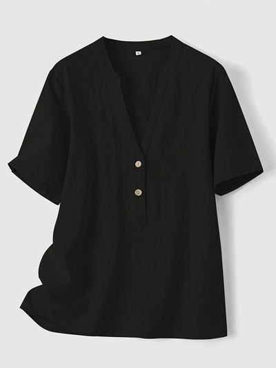 Elegant Harrode Skjorte med V-Udskæring og Knapper