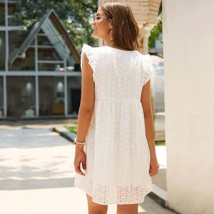 Emily | Kanten hvide Ibiza kjole
