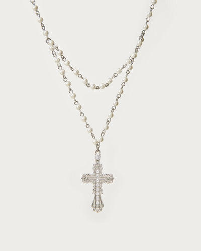 Everette Cross Necklace i Guld