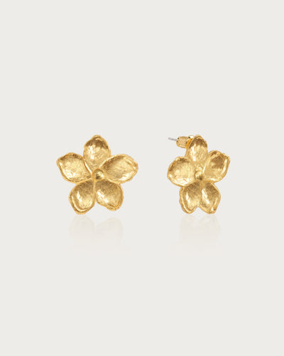 Guld Teksturerede Blomsterøreringe