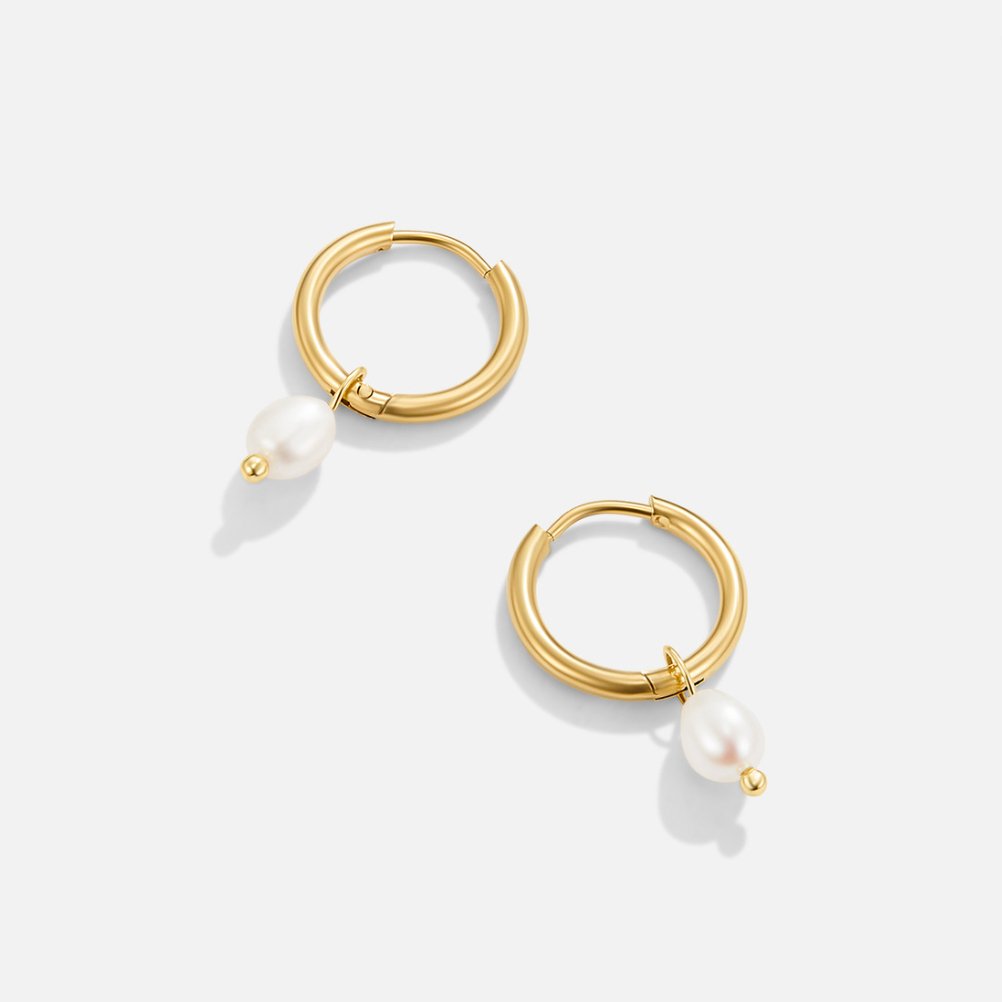 Bella øreringe med ferskvandsperler | Guld 18k