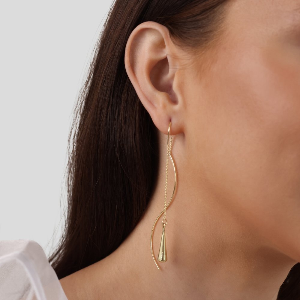 Fringe øreringe i timeglas | 18k guld