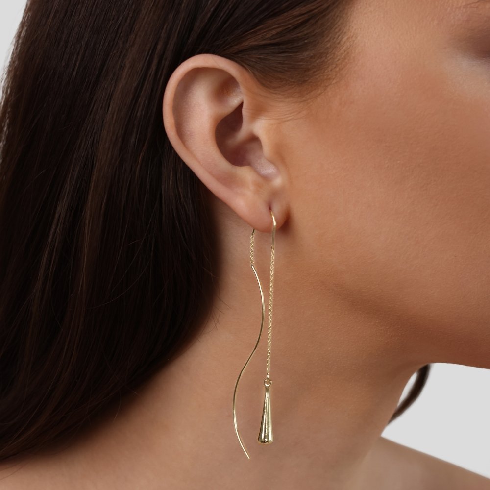 Fringe øreringe i timeglas | 18k guld