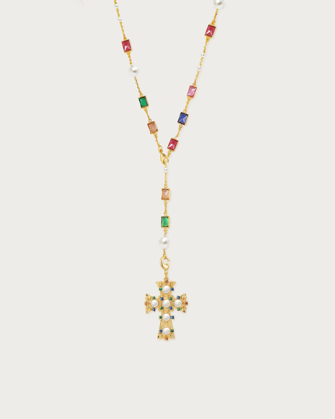 Elsker af Helius Pearl Cross Necklace