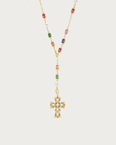 Elsker af Helius Pearl Cross Necklace