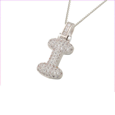 Pave Bubble Halskæde med Initial | 18k Guld