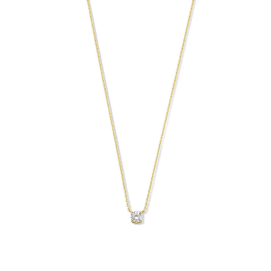 Cléa Moissanite Sten Halskæde | Hvidguld 14k