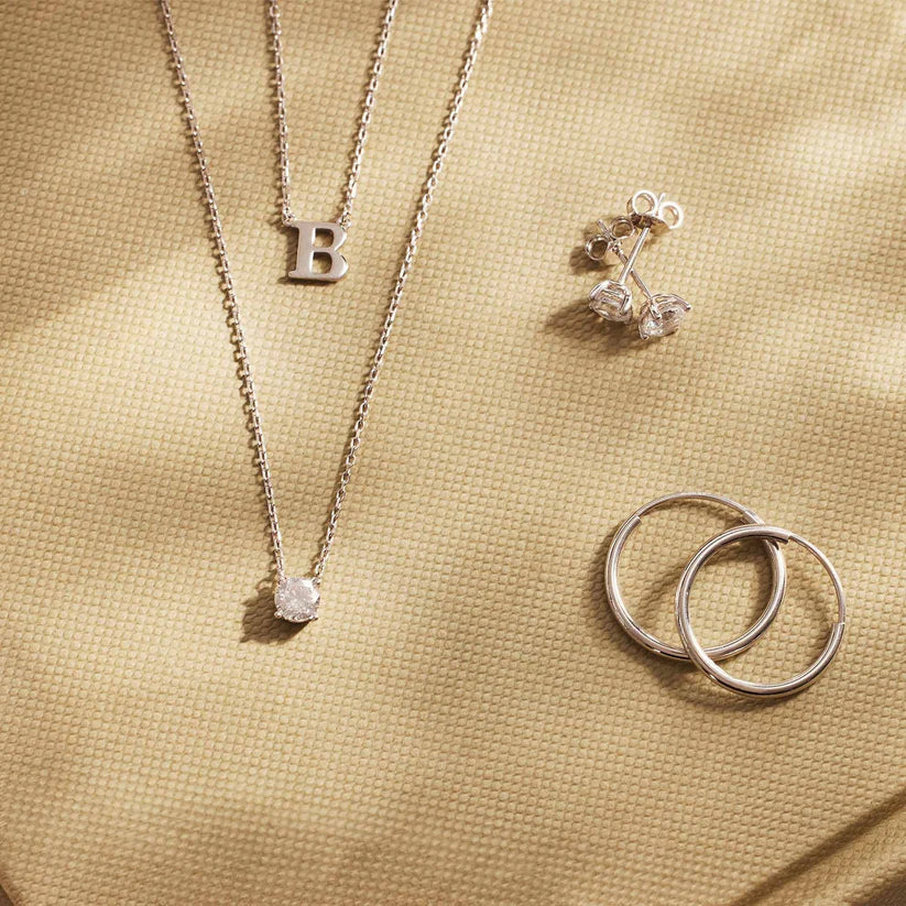 Cléa Moissanite Sten Halskæde | Hvidguld 14k