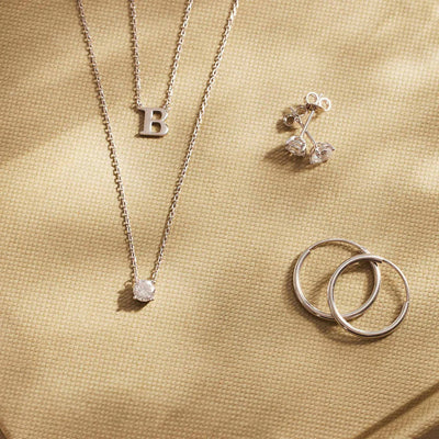 Cléa Moissanite Sten Halskæde | Hvidguld 14k